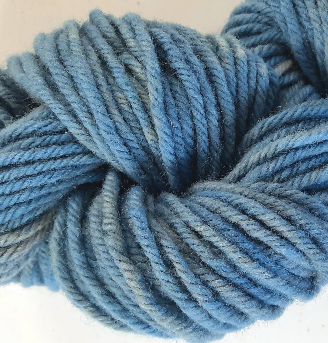 Cowboy Blue Hand Dyed Wool Yarn #5 Bulky